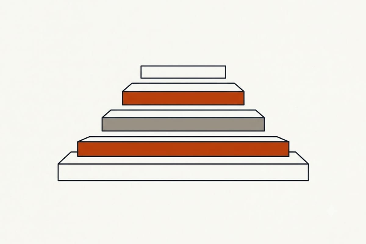 Five categories, each wider than the last