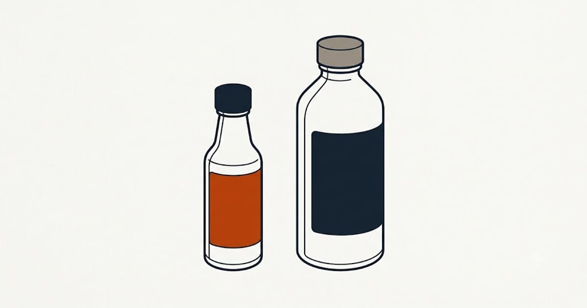 Two bottles, two concentrations