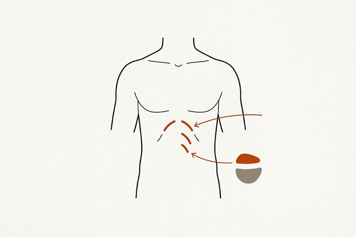 Drawing in between the ribs